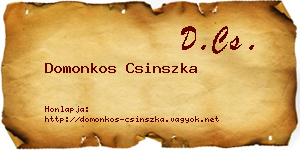 Domonkos Csinszka névjegykártya
